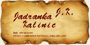 Jadranka Kalinić vizit kartica